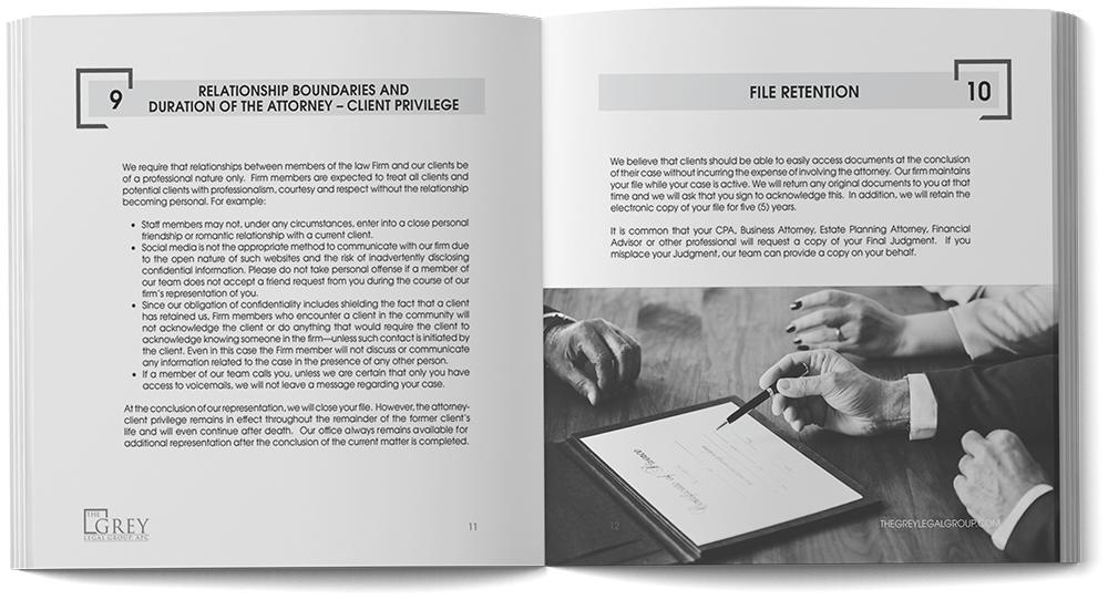 The Grey Legal Group - Welcome Packet Booklet